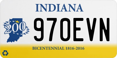 IN license plate 970EVN