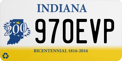 IN license plate 970EVP