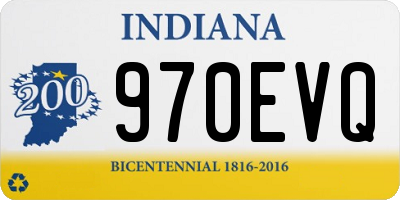 IN license plate 970EVQ