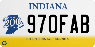 IN license plate 970FAB