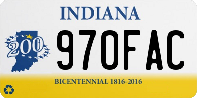 IN license plate 970FAC