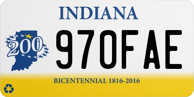 IN license plate 970FAE
