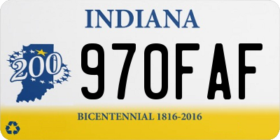 IN license plate 970FAF