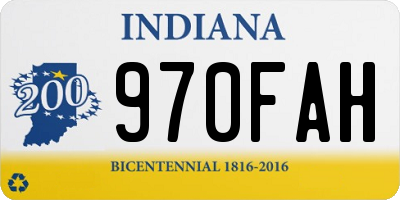 IN license plate 970FAH