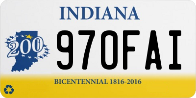 IN license plate 970FAI