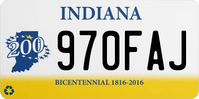 IN license plate 970FAJ