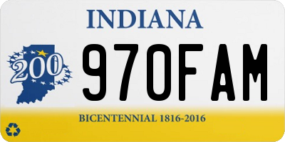 IN license plate 970FAM