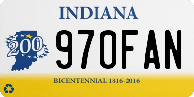 IN license plate 970FAN