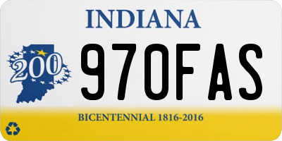 IN license plate 970FAS