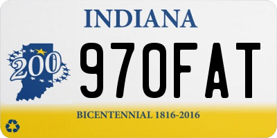 IN license plate 970FAT