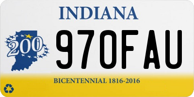 IN license plate 970FAU