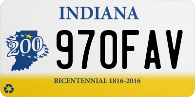 IN license plate 970FAV