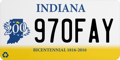 IN license plate 970FAY