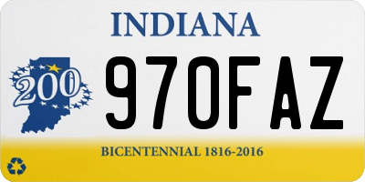 IN license plate 970FAZ