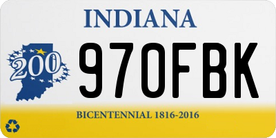 IN license plate 970FBK