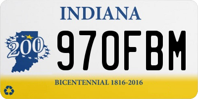 IN license plate 970FBM