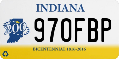 IN license plate 970FBP