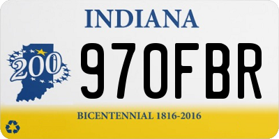 IN license plate 970FBR