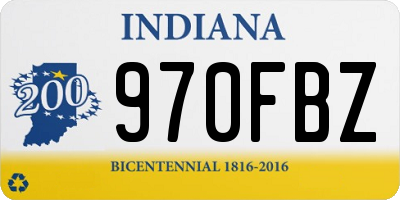 IN license plate 970FBZ