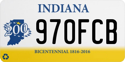 IN license plate 970FCB
