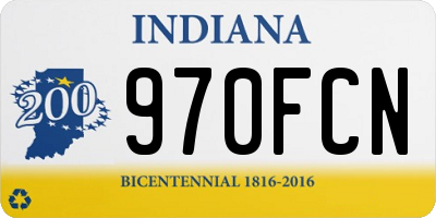 IN license plate 970FCN