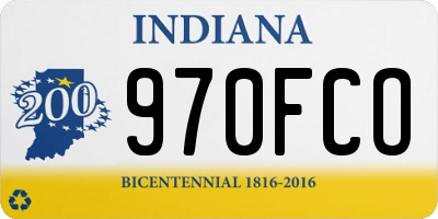 IN license plate 970FCO