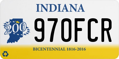 IN license plate 970FCR