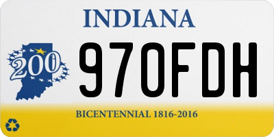 IN license plate 970FDH