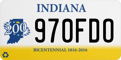 IN license plate 970FDO