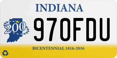 IN license plate 970FDU