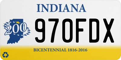 IN license plate 970FDX