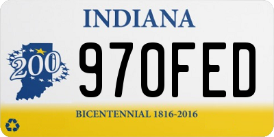 IN license plate 970FED
