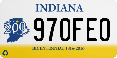 IN license plate 970FEO