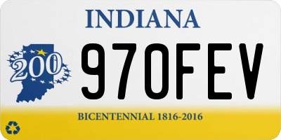 IN license plate 970FEV