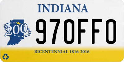 IN license plate 970FFO
