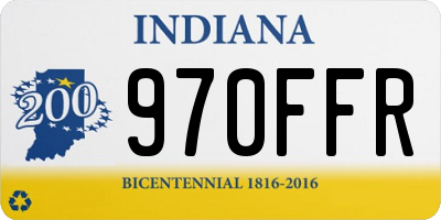 IN license plate 970FFR