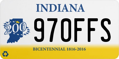 IN license plate 970FFS