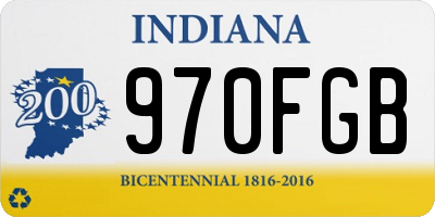 IN license plate 970FGB