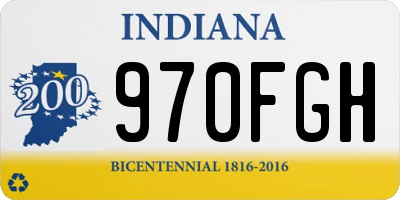 IN license plate 970FGH