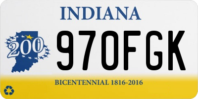 IN license plate 970FGK