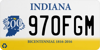 IN license plate 970FGM