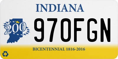 IN license plate 970FGN