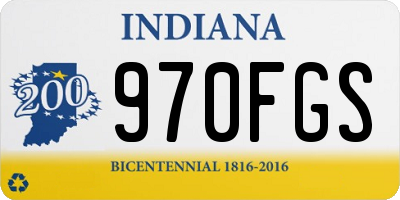 IN license plate 970FGS