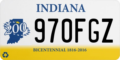 IN license plate 970FGZ