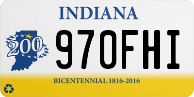 IN license plate 970FHI
