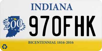 IN license plate 970FHK