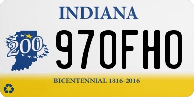 IN license plate 970FHO