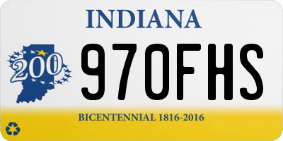 IN license plate 970FHS