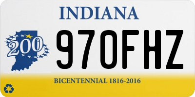 IN license plate 970FHZ