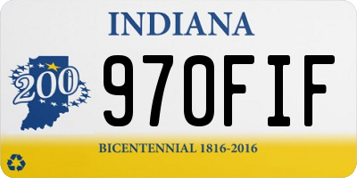 IN license plate 970FIF